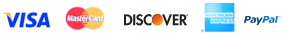 Visa, Mastercard, Discover, Amex